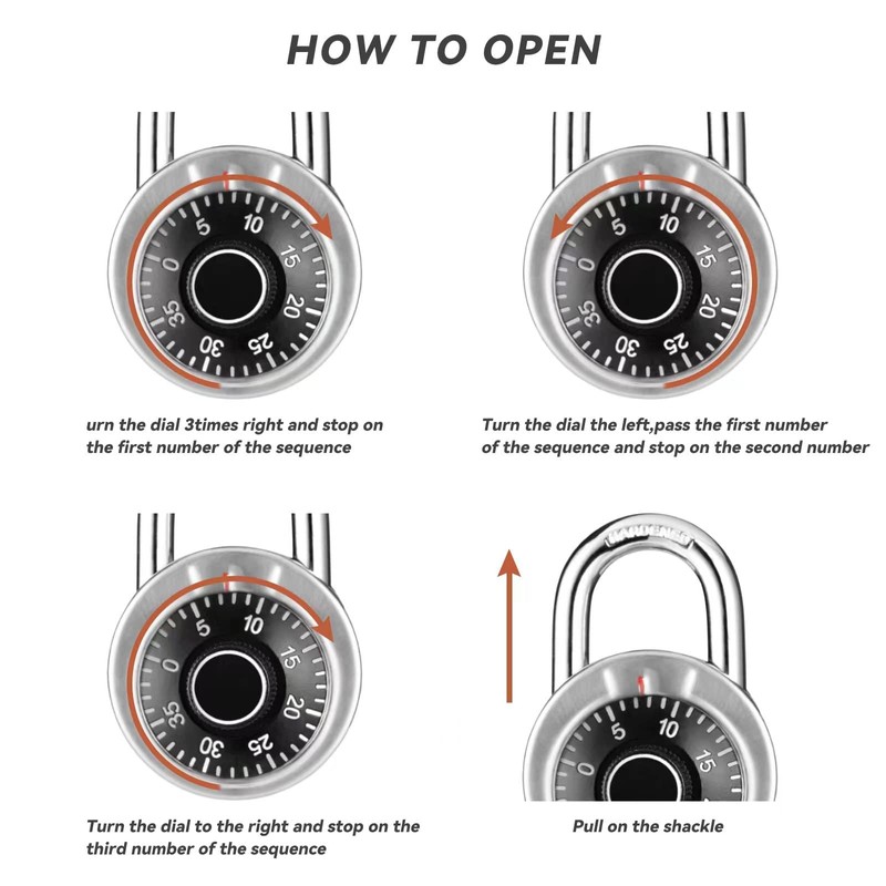 FIGODE® Locker Lock, 2 in. Combination Lock, Keyless Long Padlock