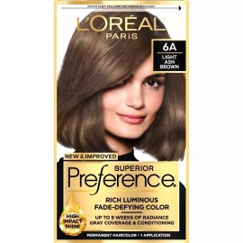L'Oréal (6 Pack) L'oreal Preference 6A Light Ash Brown Loreal Permanent Hair Color Dye