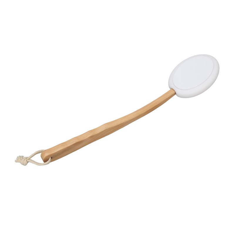 Lotion Applicator EVA Wooden Handle 4 Replaceable Pads Shower Brush