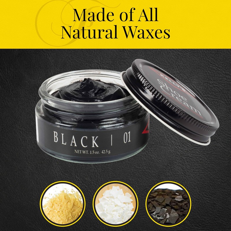 Kelly's Black Shoe Polish 1.5 oz - Professional Leather Shoe