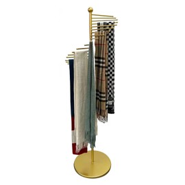 Tongmo Scarf Hangers Freestanding with 30 Display Poles Pants Hanger Display Rack Spiral Design for Home, Clothing Store, and Commercial Use