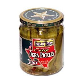 Talk O' Texas Crisp HOT Okra Pickles - 16 oz Glass Jar