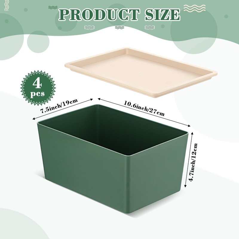 Menkxi 4 Pcs Storage Bins with Lids Plastic Storage Containers