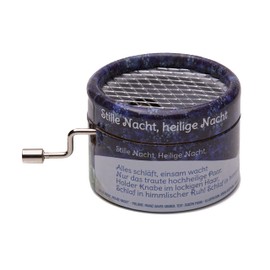 Silent Night Christmas Song Music Box in Complete, Unshortened Version (Crankmechanism, Mini Rotary Organ, Music Box, Music Box) Beautiful Gift with Visible Roller