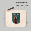 Texas, Boot Letterpress, 100% Cotton Zipper Pouch, Travel Accessory, Go
