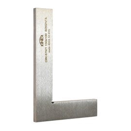 KINEX Lock Angle (150 x 100 mm) - L-shaped Ruler Made of Solid Tool Steel - Class 1 According to DIN 875 - 0.018 mm Right Angle - Silver