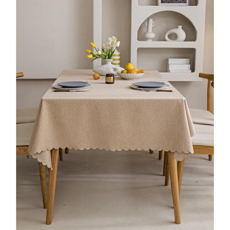 Fusehngre 51"x 86" Waterproof Rectangle Tablecloth Oil Spill Proof Wrinkle