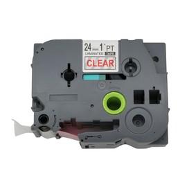 BROVACS 1 Pack Red on Clear Label Tape Compatible for Brother P-Touch TZ 152 TZe 152 24mm 1" OPA1115B