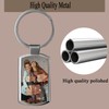 QISVVE 6Pcs Sublimation Keychain Blanks,Metal Heat Transfer Picture Keychain Blank,