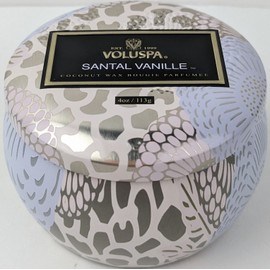 Voluspa Santal Vanille 4oz. Luxury Coconut Wax Tin Candle