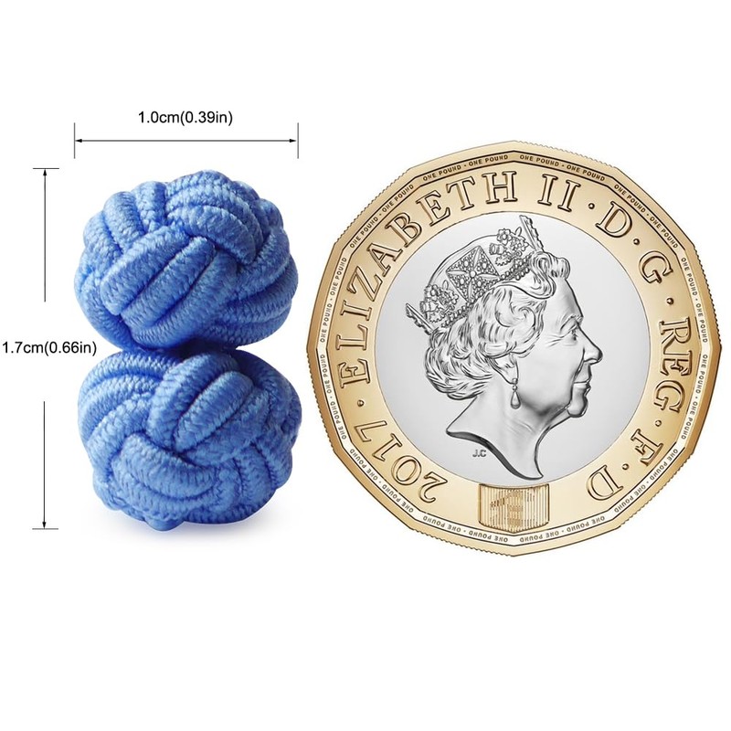 HONEY BEAR Silk Knot Cufflinks Fabric for Mens Shirt for