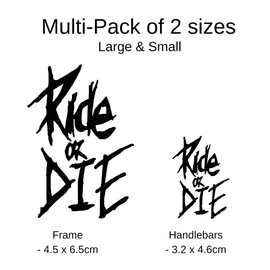 Ride or Die Sticker MTB Downhill Enduro Decal BMX Motocross Mountain Bike Frame Fun Car Slap Funny Helmet Laptop Fridge Toolbox JDM E-BIKE XC Dirt Jump Gravel Fat Bike Trails skateboard Laptop (Black)