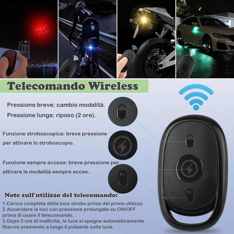 KEWAYO 4 Luci Strobe LED Wireless con Telecomando - 7
