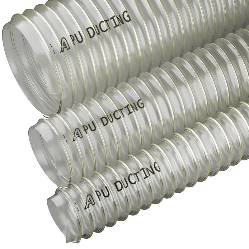 5 Inch Clear PU Polyurethane Ducting Flexible Hose 1 Metre