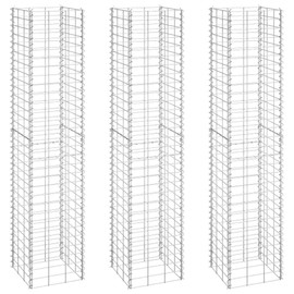 Youuihom Steel Gabion Bed, Outdoor Garden Gabion Planter, Raised Bed, Steel Fence Net, Vegetable and Flower Ground Planting Box, Gabion Raised Beds 3 pcs 11.8"x11.8"x59.1" Iron