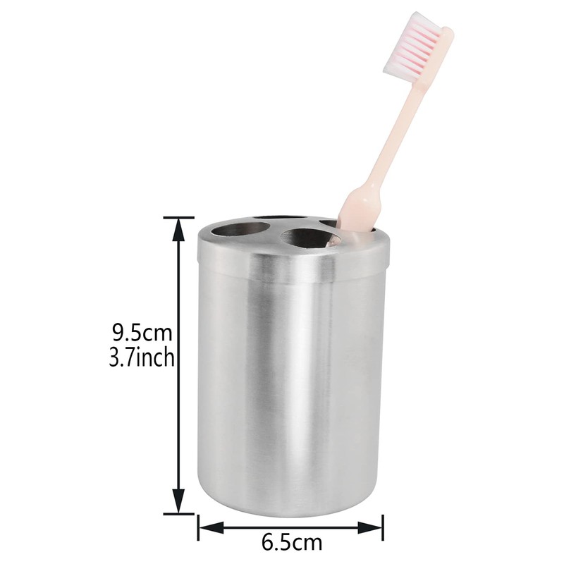 ZZLZX Stainless Steel Toothbrush Cup Holder Round Metal Tumbler Cup
