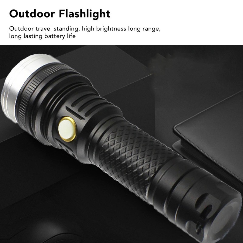 LED Flashlight 2 Levels High Brightness SST40 Wick White Light