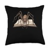 Brown Recluse Spider Reading A Book Throw Pillow