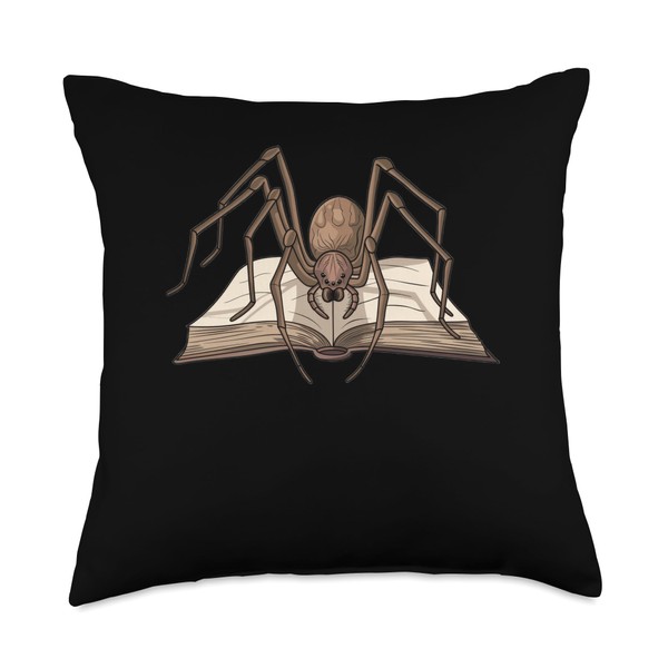 Brown Recluse Spider Reading A Book Throw Pillow
