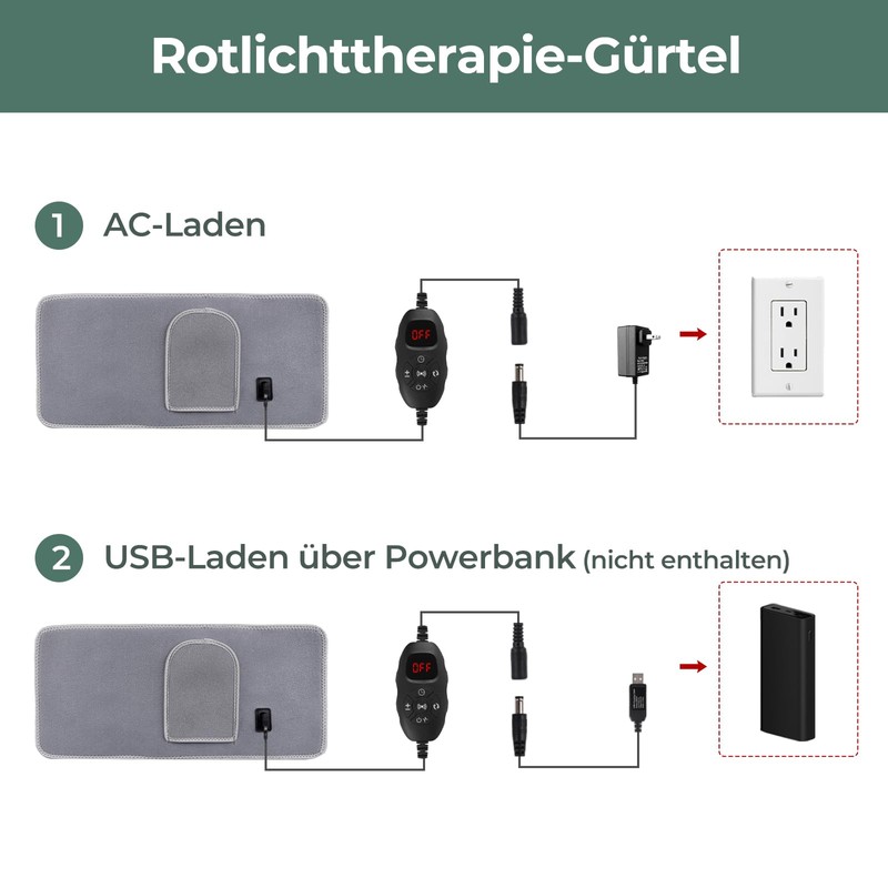 pinfriy 120 LED lampada a luce rossa terapia, cintura a