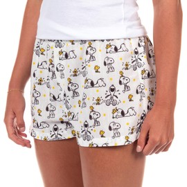 Peanuts Pajamas Women's Snoopy And Woodstock Stars Pj Sleep Shorts (X-Small)