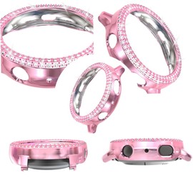 LABRIMP Watch Screen Protector Fashion Watch Case Diamond Protection Full Coverage Pink for Watch Active 2 44MM