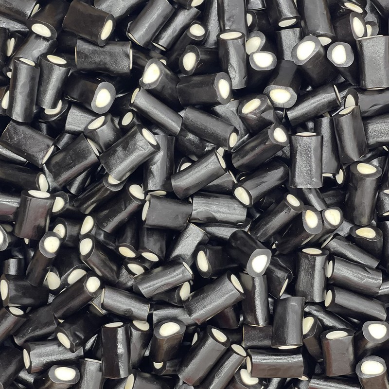 Fruidles Black Licorice Rockies with White Center Cream Filling (Half-Pound)