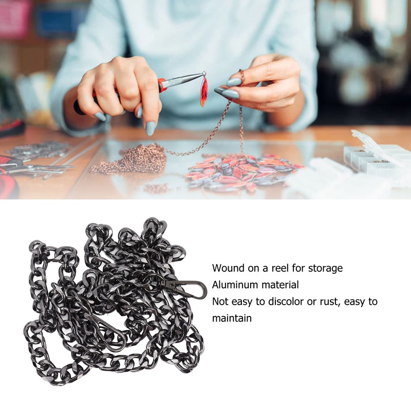 8pcs Curb Chain 8 Side Milled Straight Buckle 1.2meter DIY