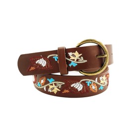 Beautiful Nomad Belts for Women Western Fashion Boho Embroidery PU Leather Belt for Jeans Dress
