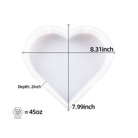 Resin Moulds Silicon, Oversize Heart Resin Moulds, Deep Resin Moulds for DIY Handmade Crafts, Table Decoration,Home Ornament