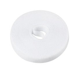 10 m Velcro Cable Ties, 20 mm Wide Cable Ties, White Velcro Tape, Resealable Velcro Tape, White Velcro Cable Ties for Cable Organiser, Cable Management, Velcro Cable Tie Velcro Tape White
