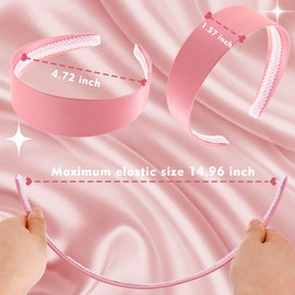 loucent Smooth Satin Headband - Luxurious 2" Wide No-Slip Headband for Women Pink