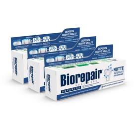 Biorepair Intense Night Toothpaste Protects and Repairs Enamel from Attack of Active Bacteria at Night - Pack of 3
