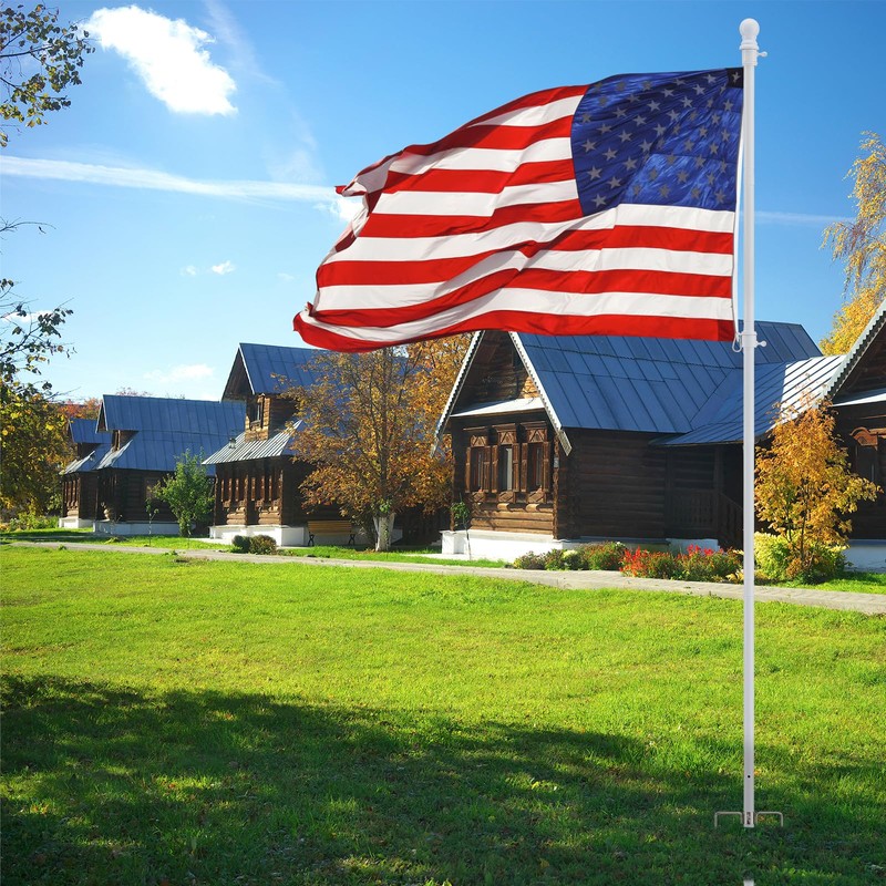 Heavy Duty Ground Flag Pole Kit with 3x5 US Flag