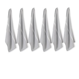 LANE LINEN 100% Cotton Kitchen Towels Set - 6 Pack Kitchen Dish Towels, Soft & Durable Size 14"x25", Good for Polishing Silverware, Cleaning Ceramic Countertops, Machine Washable - Grey Chambray