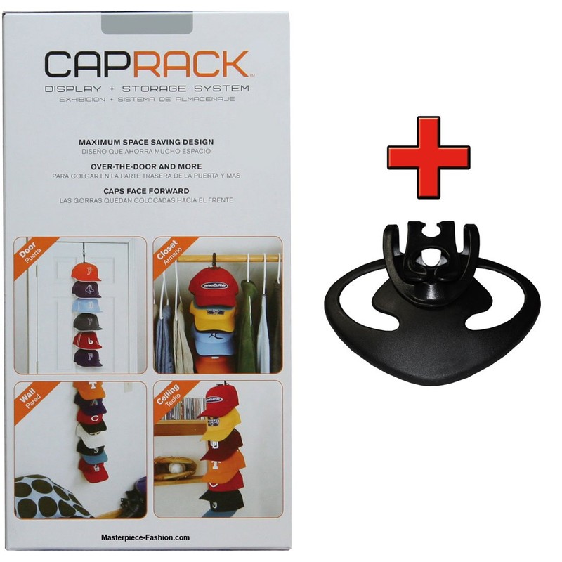 2Stoned Cap-Rack Basic+ Cap Holder in Black with 6 Clips