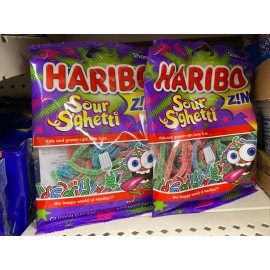 HARIBO **NEW**-HARIBO "SOUR SGHETTI"  Extra Sour Spaghetti Shaped Gummi Candy{2 BAGS}
