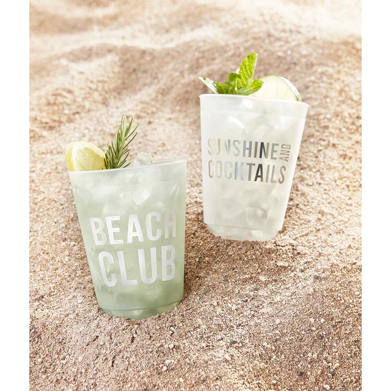 Bella Sleep + Spa Party Cups Reusable BPA-Free Plastic Frost