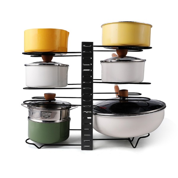 Adjustable Pot & Pan Rack with Customizable Partitions for Flexible