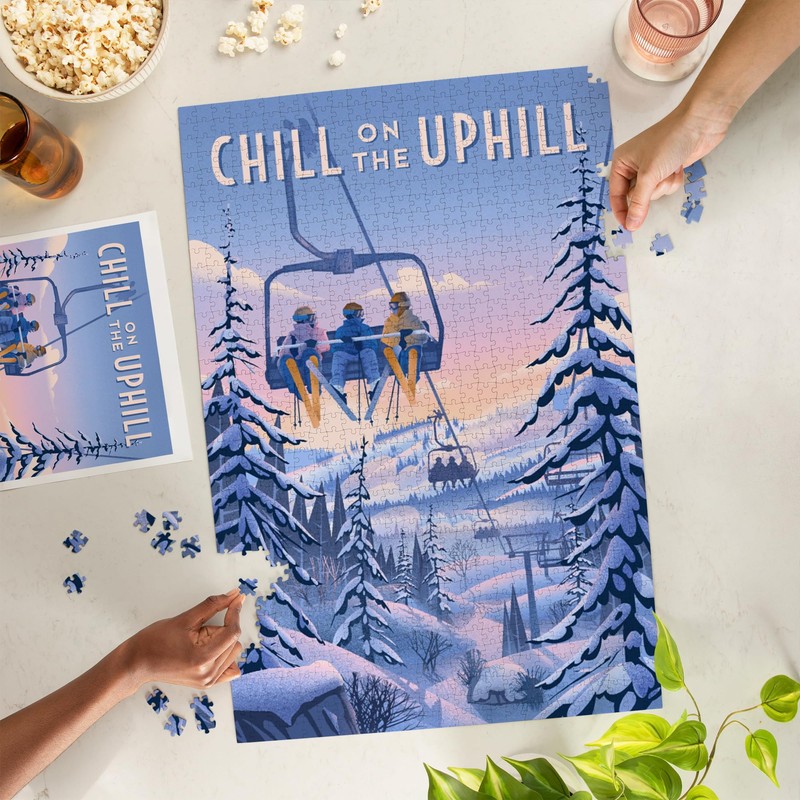 Lantern Press 1000 Piece Jigsaw Puzzle, Chill on The Uphill,