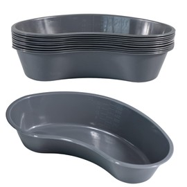 Graduated Emesis Basins 700ML [Pack of 10] Graduated Kidney Shaped Bowl – Sturdy Plastic Irrigation Basin Tray (10)