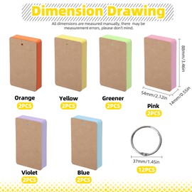 Mardatt Coloured Index Cards Coloured Study Cards Coloured Flash Cards Coloured Note Cards Colourful Blank Index Cards with Hole for Studying Learning Memory Game 3.5 x 2 Inches 600 Pieces