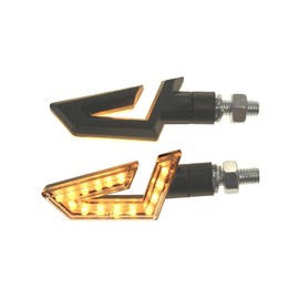 Citomerx Motorcycle Mini Indicator LED 2 Pieces Orange Bullhorn E-Approved Housing Black 2 Pieces Suitable for Motorcycle, Moped, Scooter