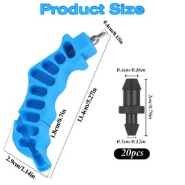 2-in-1 Drip Irrigation Tubing Hole Punch with 20 pcs Plugs, Drip Irrigation Tubing Hole Punch & Fitting Insertion Tool Kit for 1/4" Tube Sprinkler Systems