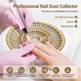 YLYYCC Nail Dust Collector with Reusable Filter, Compact Vacuum Fan Dust Collector Nail Tech for Beginner & Acrylic Nail Polishing,Powerful Dust Suction Machine Manicure Pedicure Tool, Salon & Home