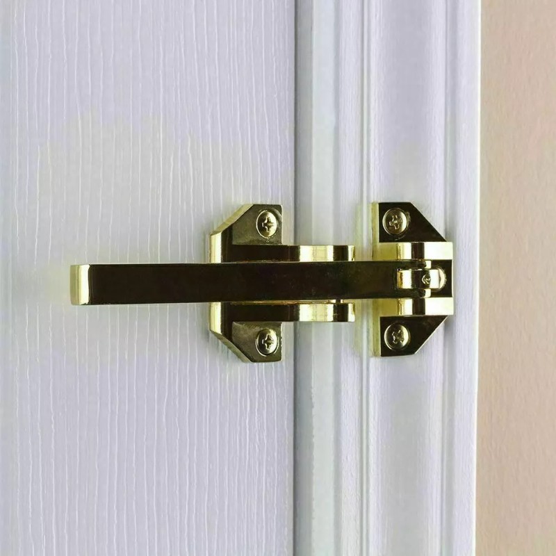 Defiant Door Security Guard Lock Bright Brass Heavy-Duty Defiant Home