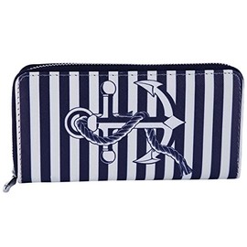 Women's Zip Purse with Star Star, blue/white