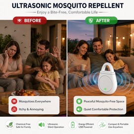 Portable Ultrasonic Mosquito Repellent Device – Rechargeable Wearable Pest Deterrent for Camping & Home