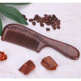 Sandalwood Width 20 cm Wood Comb Anti Static Comb for Men or Women Unisex Children Travel Comb with Handle Hair Comb for Fine and Long Hair Comb Massage Durable Natural Comb As A Gift