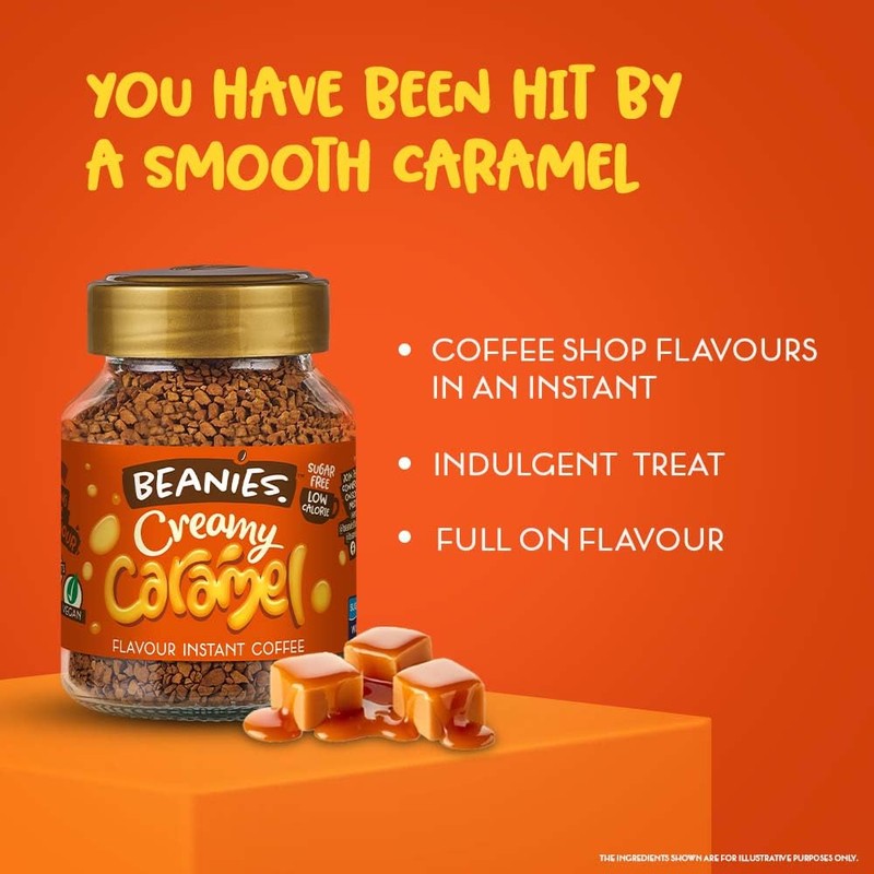 Beanies Creamy Caramel Flavoured Instant Coffee, 400g (50g x 8